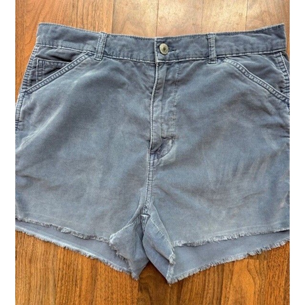 American Eagle Blue Corduroy Highest Rise 90s Boyfriend Short Size 12 (See Desc) - Picture 4 of 10